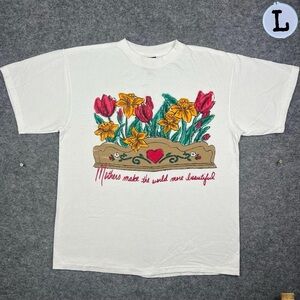 Vintage 90’s Floral Mothers Make The World More Beautiful Tee Shirt